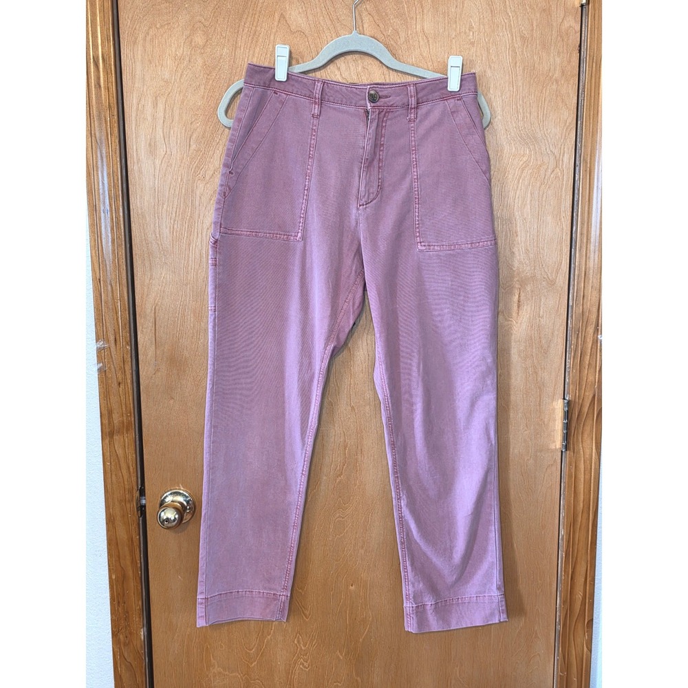 Old Navy OG Straight Utility Pants Womens 4 Mauve Pink High Waisted Cotton